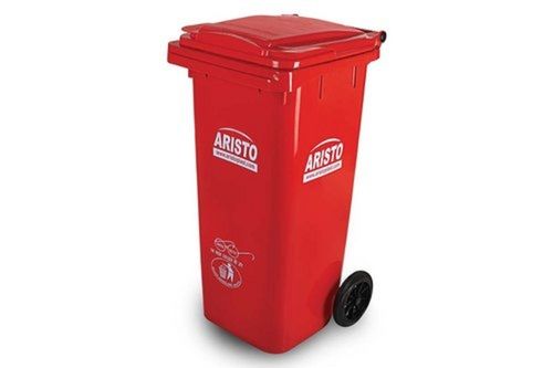 120 Liter 240 Liter Portable Plastic Red Double Wheeled Garbage Waste Bin With Top Lid Application: Industrial