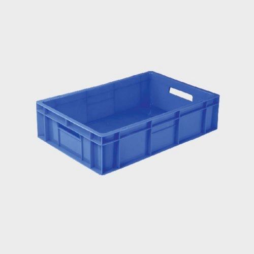 600l X 400w X 80h Mm Blue Plastic Vegetable Fruit Milk Pouch Crates With Handle