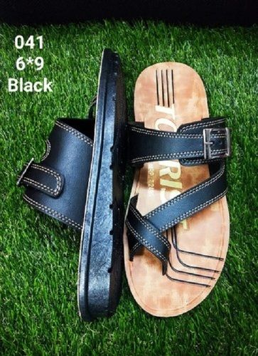 Flip Flop Daily Wear Black Color Mens PVC Slipper