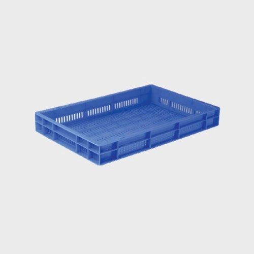 Industrial Blue Non Toxic Plastic Vegetable Storage Mesh Crate