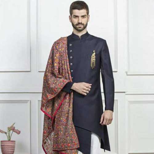 Men Embroidered Dry Cleaning Black Ethnic Wear Age Group: Adults