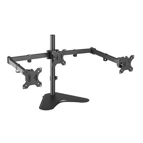 Mild Steel Three Monitor Stand With Size 13 To 17 Inchs