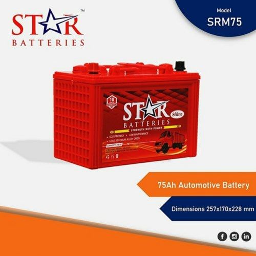 Red Rechargeable 75 Ah 12 Volt Commercial Truck Automotive Sealed Lead Acid Battery Battery Capacity: 51-80Ah Ampere-Hour  (Ah)