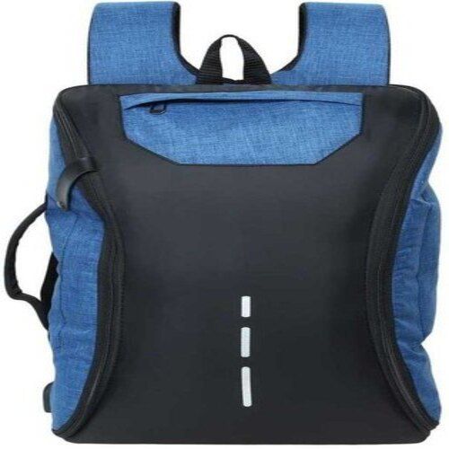 19 Liter With Adjustable Strap 2 Color Black Blue Polyester Plain Pattern Anti Theft Backpack