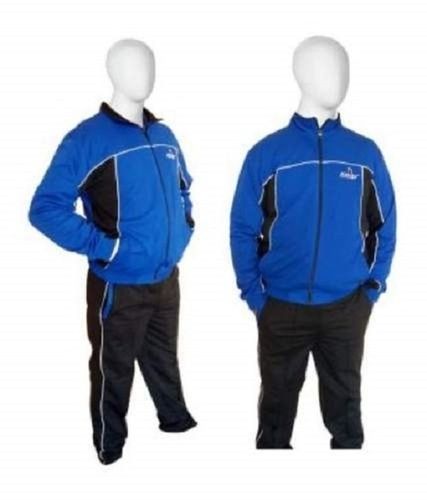 Blue And Black Color Skin Friendly Full Sleeves Zipper Clouser Comfort Fit Navex Mens Plain Cotton Polyester Tracksuits