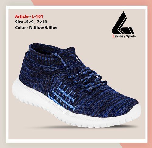 Various Colors Options Are Available Lace Closure Knitted Fabric Men Daily Wear Sports Shoes With Eva Sole