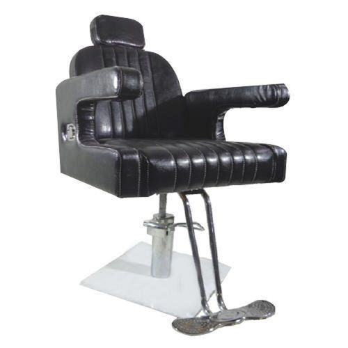 Men Women Beauty Salon Barber Non Portable Black Leather Chair With Footrest