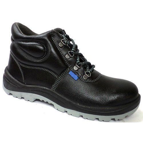 Black Mens Industrial Purpose Pu Material Safety Shoes