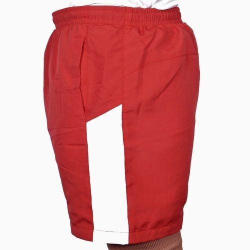 Red And White Dry Fit Skin Friendly Abrasion Resist Thigh Length Navex Mens Plain Nylon Sports Shorts Age Group: Adults