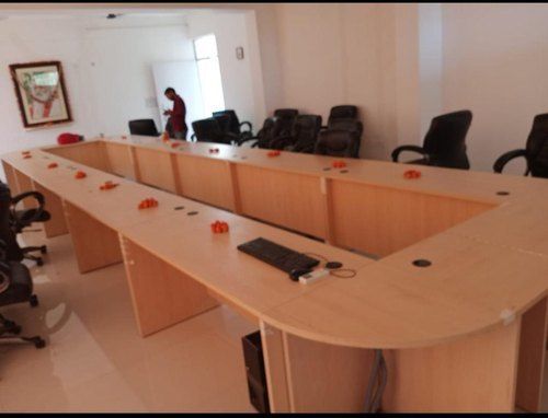 Handmade U Shape Wooden Conference Table For 15 Persons With 3 Feet Height