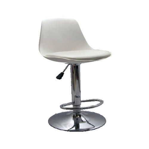 Light Weight 2 Feet Height White Plastic Stainless Steel Base Commercial Bar Revolving Stool Chair With Footrest