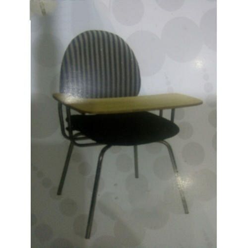 College School Training Student Fabric Seat Stainless Steel Writing Pad Chair