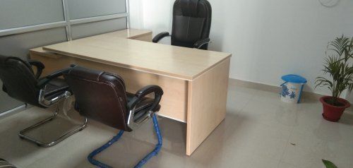 L Shape Wooden Office Table With Drawers And 1 Year Warranty