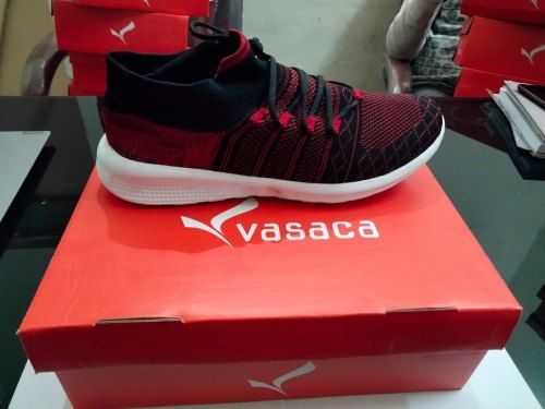 Various Colors Options Are Available Lace Closure Red And Black Mens Casual Shoes With White Eva Sole For Running Purpose