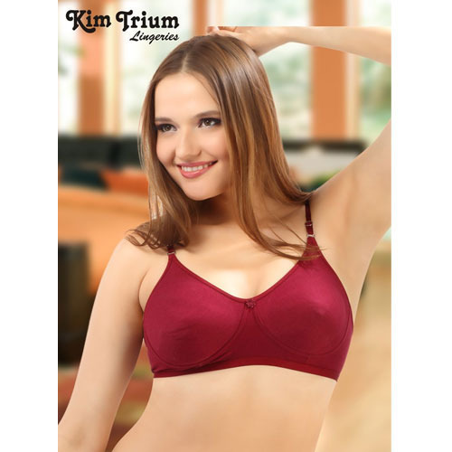 Pink Daily Wear Skin-friendly Elastic Straps Plain Cotton Padded