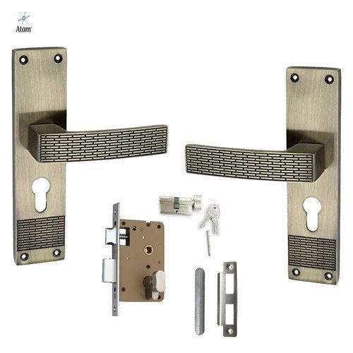 Zinc O30 Atom Satin Finish Exterior Door Handle with Lock and Keys