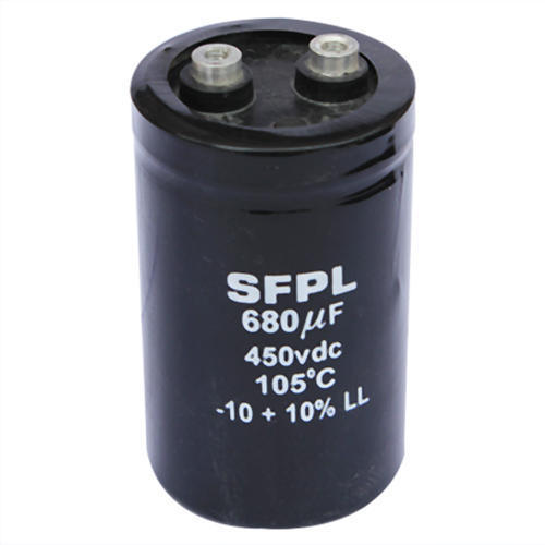 680 Auf Black Dc Capacitor Single Phase 450 Volt 105 Degree C Frequency: 50 Hertz (Hz)