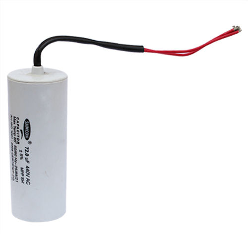 White 72.0 Mfd Motor Running Capacitors 50 Hz Single Phase