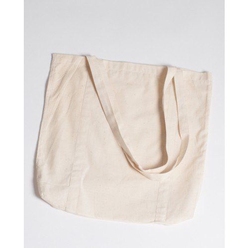 Biodegradable Non Zipper Beige Color Reusable Plain Loop Handle Cotton Bag With Two Long Straps Handle, 2 To 6 Kg Capacity  Size: Customized