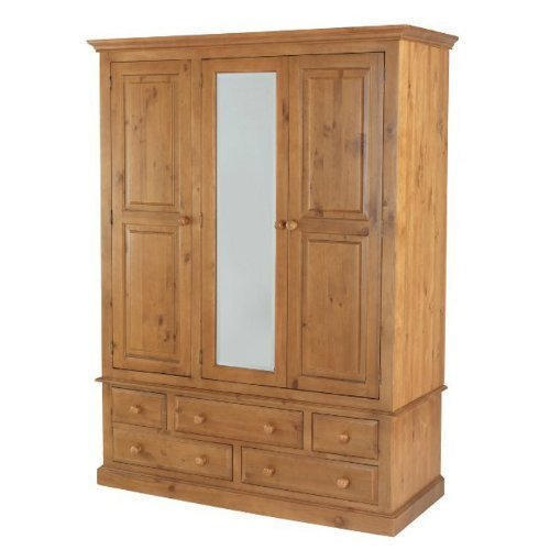 Pine Wood Bedroom Multi Compartment Wardrobe  Design: Board