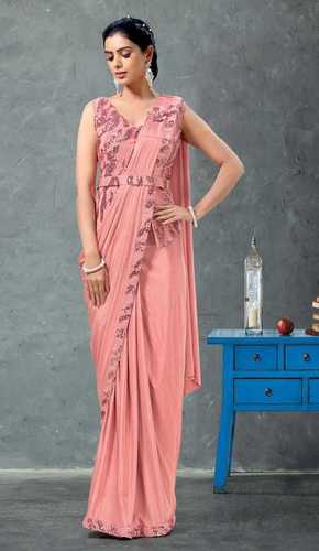 Ready To Wear Stitched Saree With Stitched Peplum Blouse