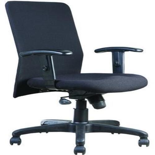 Black Rotatable Non Foldable Commercial Personal Use Office Medium Back Chairs