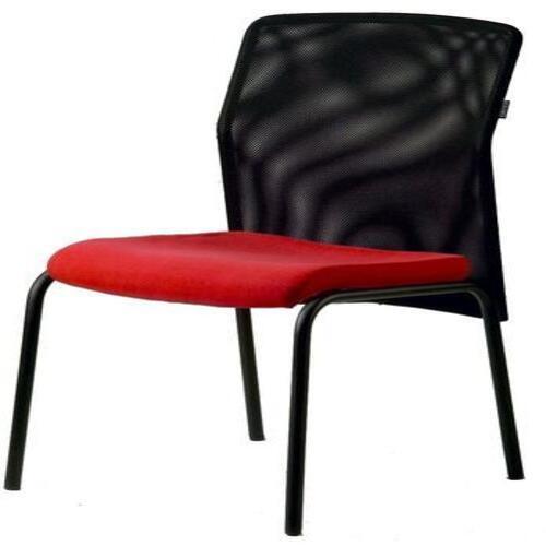 Durable Black Red Color With 4 Leg Non Foldable Non Rotatable Mesh Visitor Office Chair Without Armrest