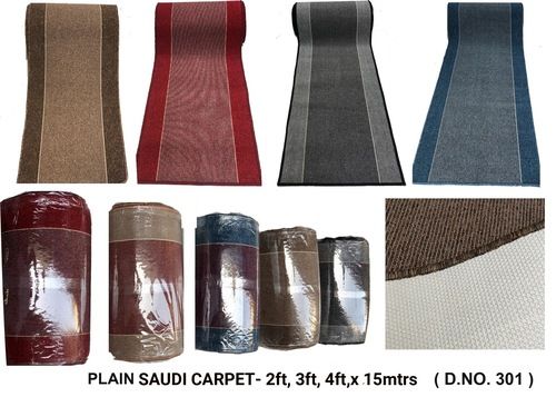 Cotton Blend Fibres Anti Skid Plain Saudi Carpet For Homes And Commercial Use