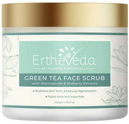Ertheveda Green Tea Face Scrub with Niacinamide And Mulberry Extracts 100g