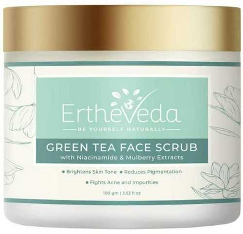 Cosmetic Product Ertheveda Green Tea Face Scrub With Niacinamide And Mulberry Extracts 100G