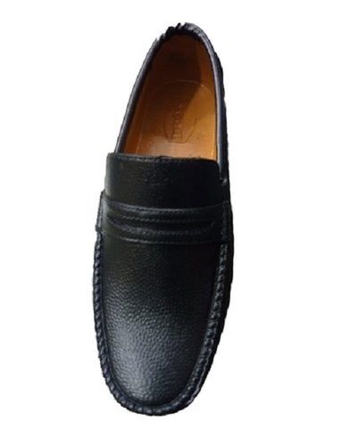 Low Heel Mens Black Plain Design Slip On Pvc Casual Shoes