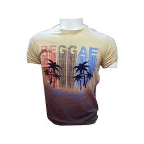 Multi Color Casual Wear Round Neck Half Sleeves Regular Fit Skin Friendly Mens Printed Cotton T-shirt