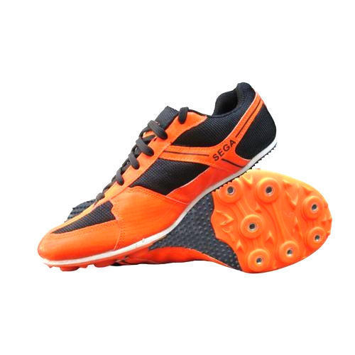 Orange Color Lace Up Good Grip Durable Soles Full Supportable Light Weight Sega Mens Mesh And Pu Running Shoes