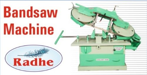 Green Painted Surface Automatic Industrial Swing Type Bandsaw Machine