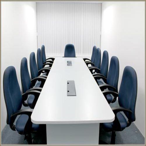 Pre Laminated Board Rectangular Shape White Color Office Wooden Meeting And Conference Table