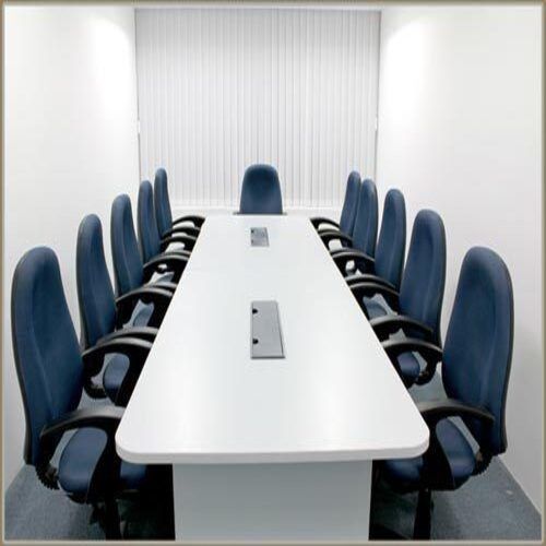 Eco-Friendly Pre Laminated Board Rectangular Shape White Color Office Wooden Meeting And Conference Table