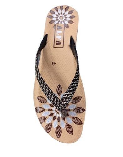 Upper Rexine Material Printed Design Casual Ladies PU Slipper