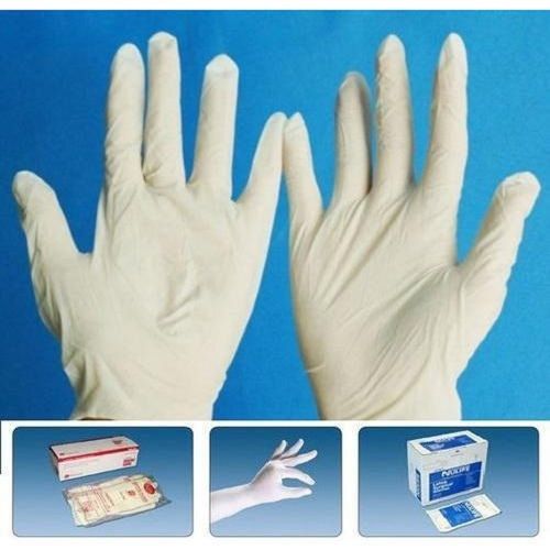 White Sterile Reinforced Cuff Nitrile Anatomical Medical Disposable Surgical Hand Gloves