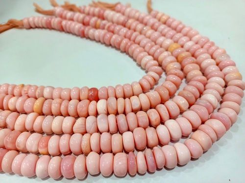 Stone Natural Pink Opal Plain 12Mm Rondelle Beads