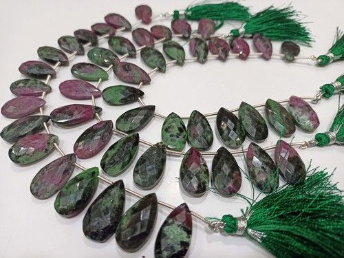 Red Natural Ruby Zoisite 10X20Mm Faceted Gemstone Beads