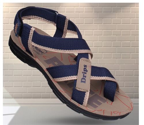 Six To Ten Size Blue And Beige Color Pvc Mens Sandals For Daily Wear