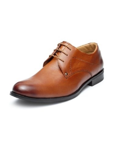 Black Low Heel Lace Closure Type Tan Color Premium Leather Derby Shoes For Men