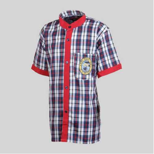 Machine Washable Check Pattern Boy School Uniform Shirt  Age Group: 5-15 Yrs