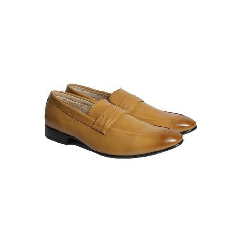 Slip On Style Tan Five To Ten Size Mens Casual Shoes With Leather Lining And Tpr Sole Heel Size: Low