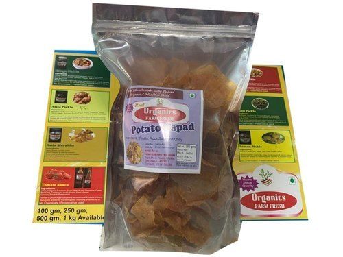 Natural Spicy Potato Papad With Size 250Gm And Shelf Life 6 Months