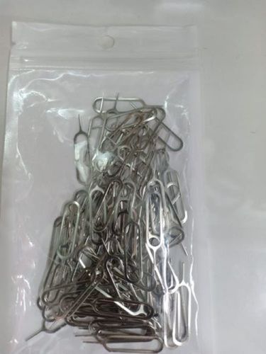 Stainless Steel Silver Color Mobile Sim Pin - Stainless Steel, 0.5 mm Thickness, Silver Color | Includes Sim Ejector Tool, No Warranty