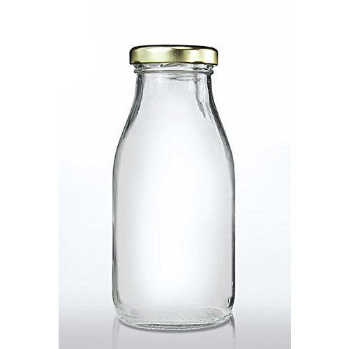 200ml Round Glass Milk Bottle With Aluminium Cap