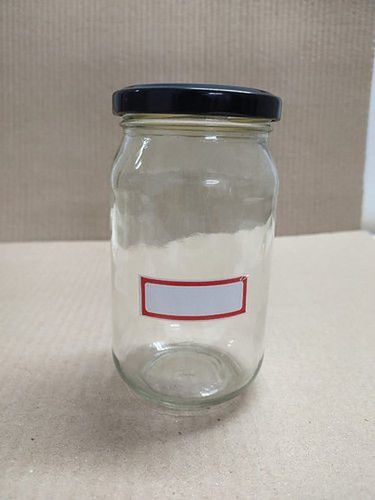 400 Gm Round Shape Flint Glass Jar With Size 129x71mm