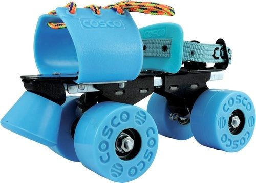 Adjustable Size Blue Double Closure Senior Synthetic Wheel Quad Roller Skates With Brake Age Group: Adults