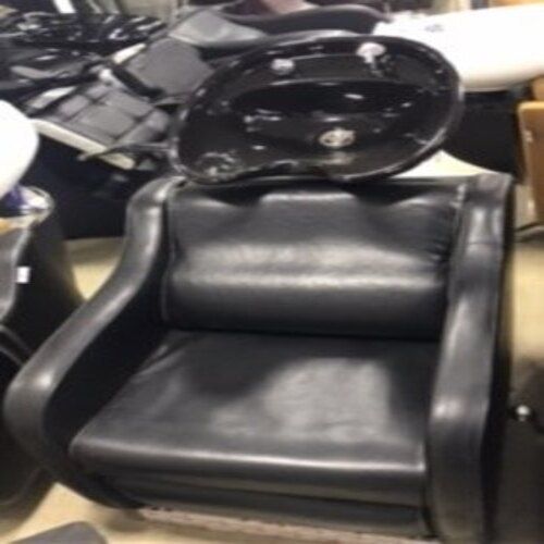 Black Color Genuine Leather Made Single Seater Saloon And Parlour Use Shampoo Chair